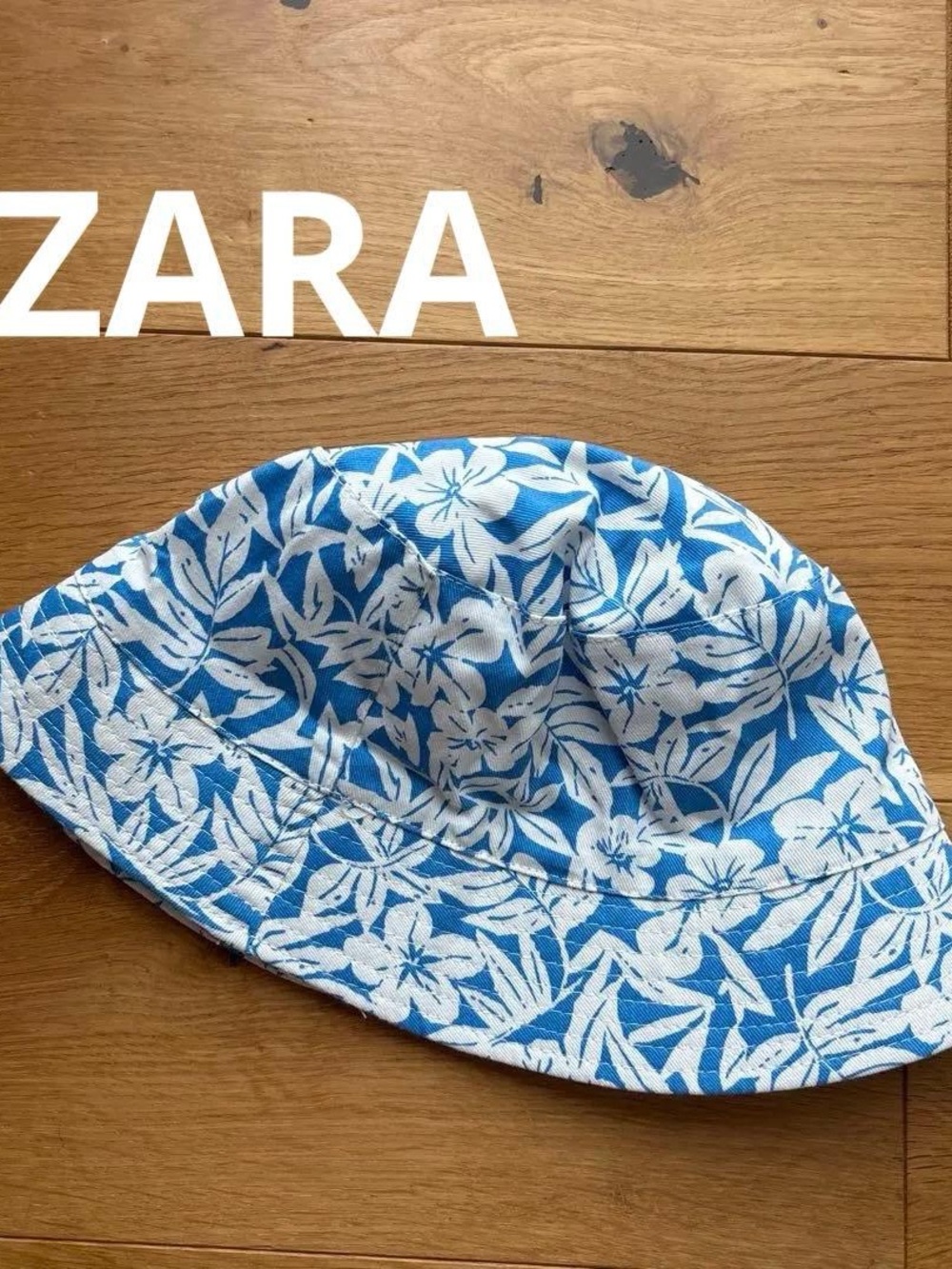 Zara Blue & White Floral Bucket Hat for Kids